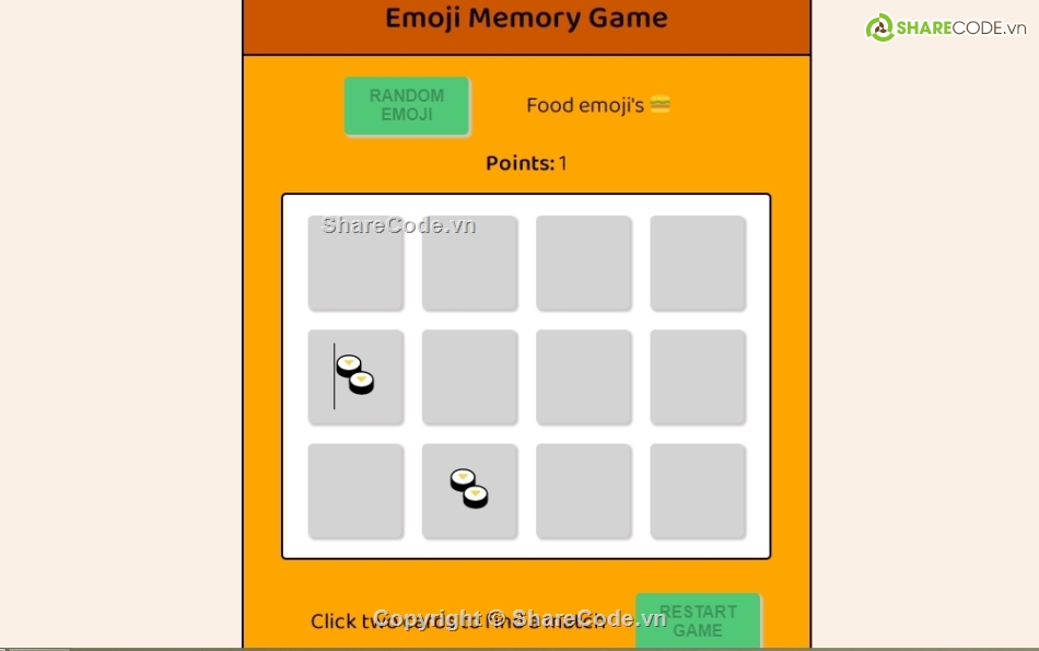 game trí nhớ,HTML CSS JS,game lật thẻ