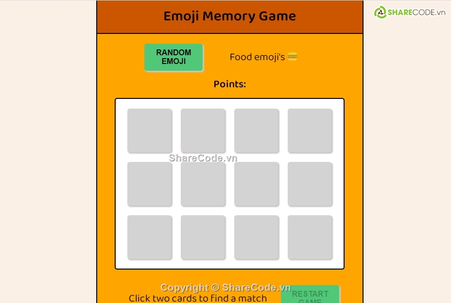game trí nhớ,HTML CSS JS,game lật thẻ