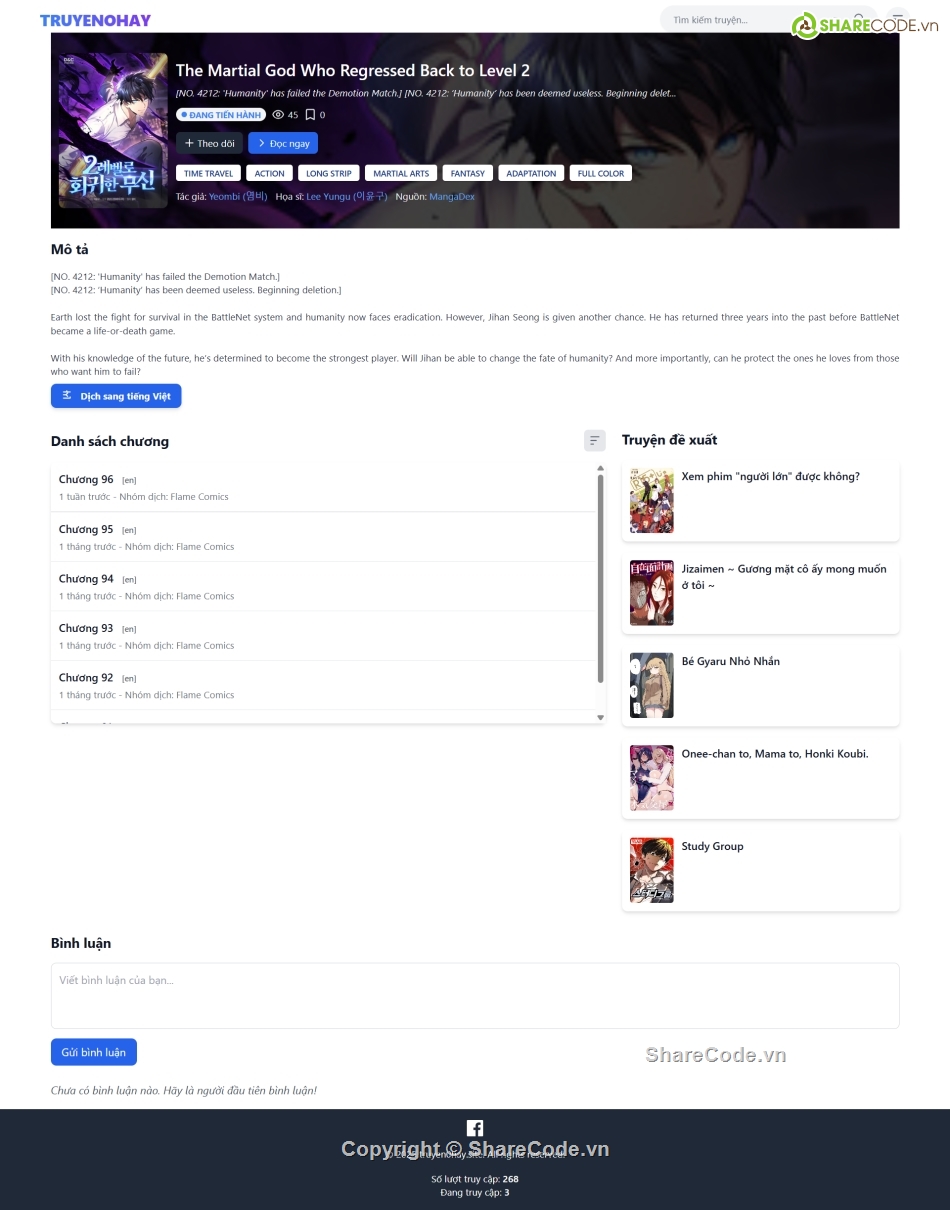 web truyện,theme truyện tranh,Code truyện tranh web đọc truyện,Theme WordPress đọc truyện,website truyện tranh