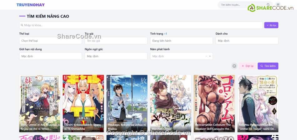 web truyện,theme truyện tranh,Code truyện tranh web đọc truyện,Theme WordPress đọc truyện,website truyện tranh
