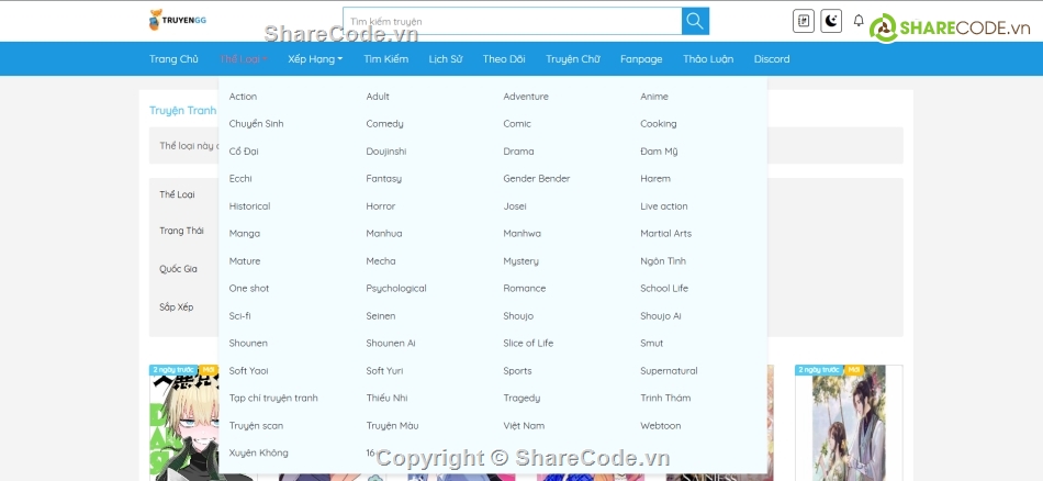 web truyện,theme truyện tranh,Code truyện tranh web đọc truyện,Theme WordPress đọc truyện,website truyện tranh