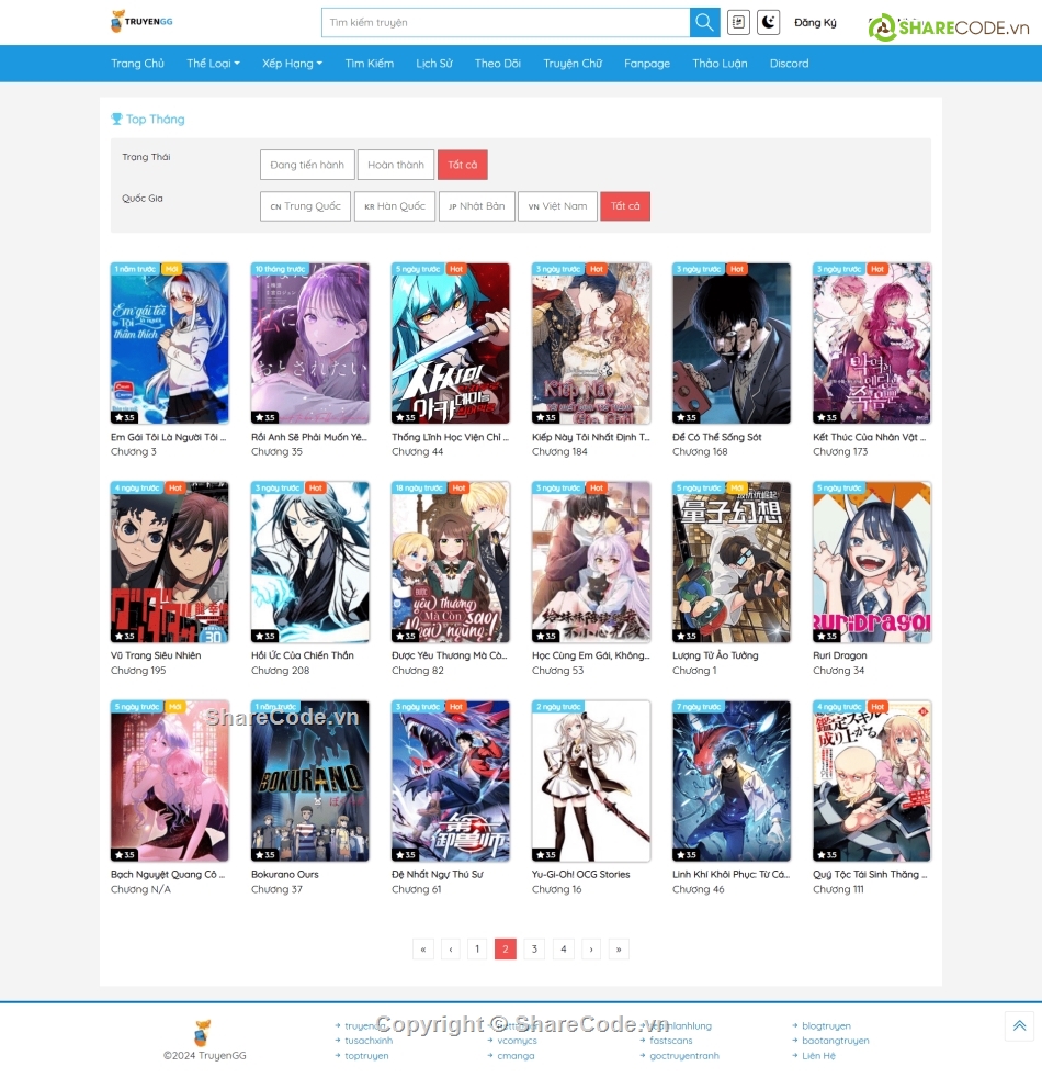 web truyện,theme truyện tranh,Code truyện tranh web đọc truyện,Theme WordPress đọc truyện,website truyện tranh