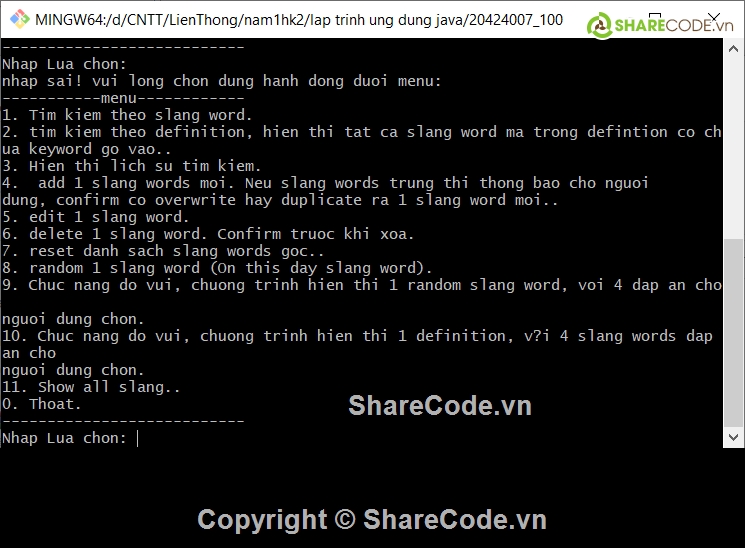 code java de hieu           va de hiểu nhất,slang word,lap trinh ung dung java,từ điển slang word,java io,java swing