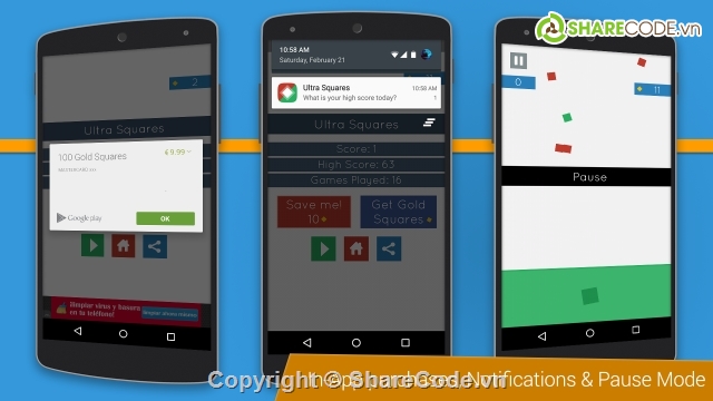 game android,Ultra Squares,source code game