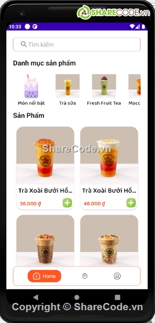 Ứng dụng trà sữa,trà sữa,bán trà sữa,ứng dụng android,share fullcode bán hàng,fullcode bán trà sữa