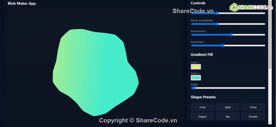 Ứng dụng,javascript,Blob Maker