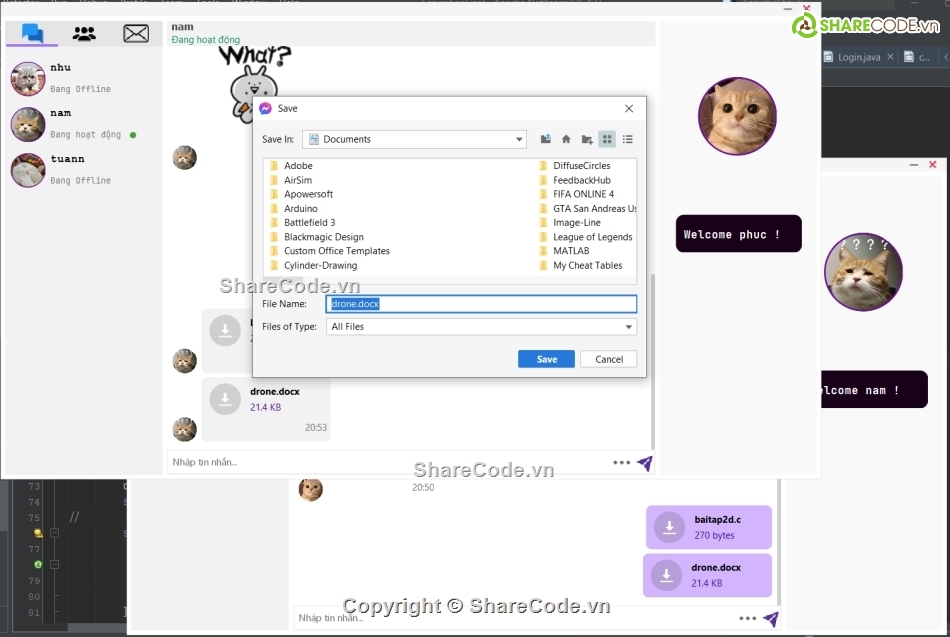 code chat,client server,chat voice,chat tcp,App chat,Ứng dụng chat tcp