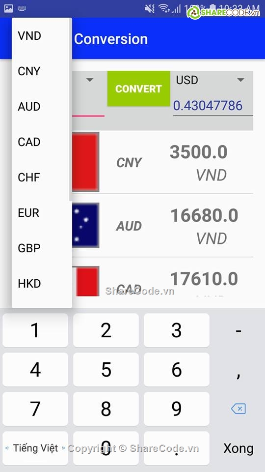 Ứng dụng android,chuyển đổi cơ số,chuyển đổi tiền tệ,chuyển đổi tiền,convert tiền,Convert Money