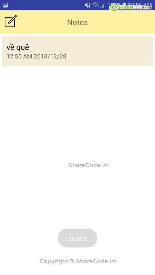 Ứng dụng android,code app ứng dụng ghi chú,code ghi chú,ghi chú,ghi chú cá nhân,note app