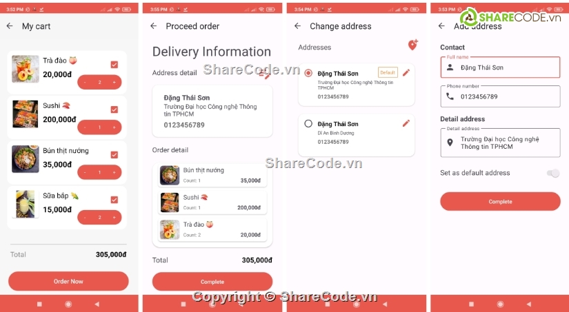 Ứng dụng,java,Ứng dụng đặt đồ ăn,ứng dụng đồ ăn