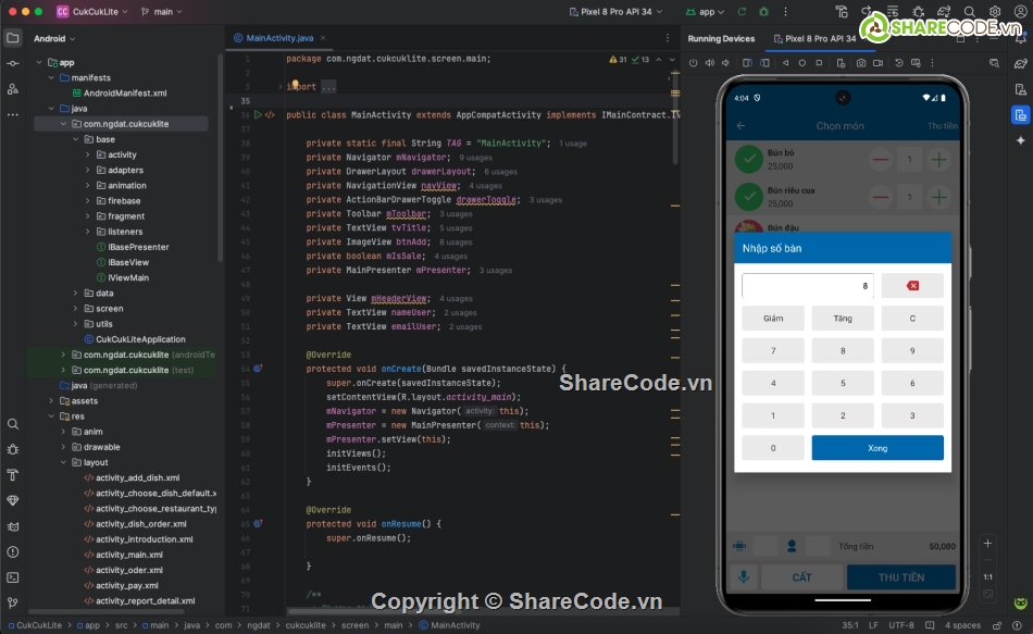 quản lý quán ăn,firebase,CukCukLite,gọi món ăn,báo cáo thống kê