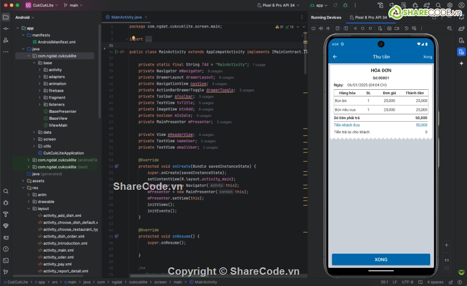 quản lý quán ăn,firebase,CukCukLite,gọi món ăn,báo cáo thống kê