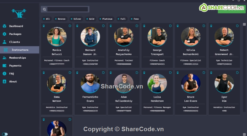 Ứng dụng,gym,quản lý phòng gym