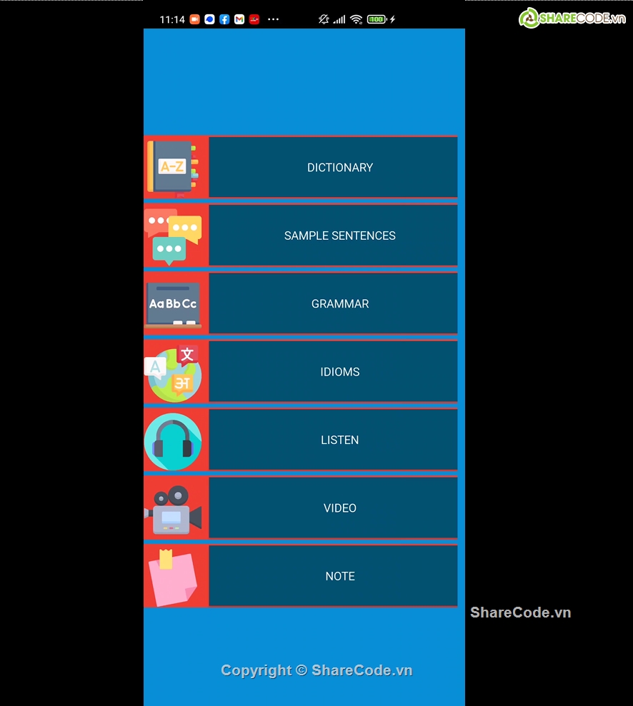 Ứng dụng học ngôn ngữ,Language,đồ án android,học ngôn ngữ,app học tiếng anh,code tiếng anh