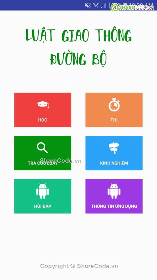 thi bằng lái xe,học bằng lái xe,bằng lái xe android,Học bằng lái xe android,ứng dụng android,Ứng dụng