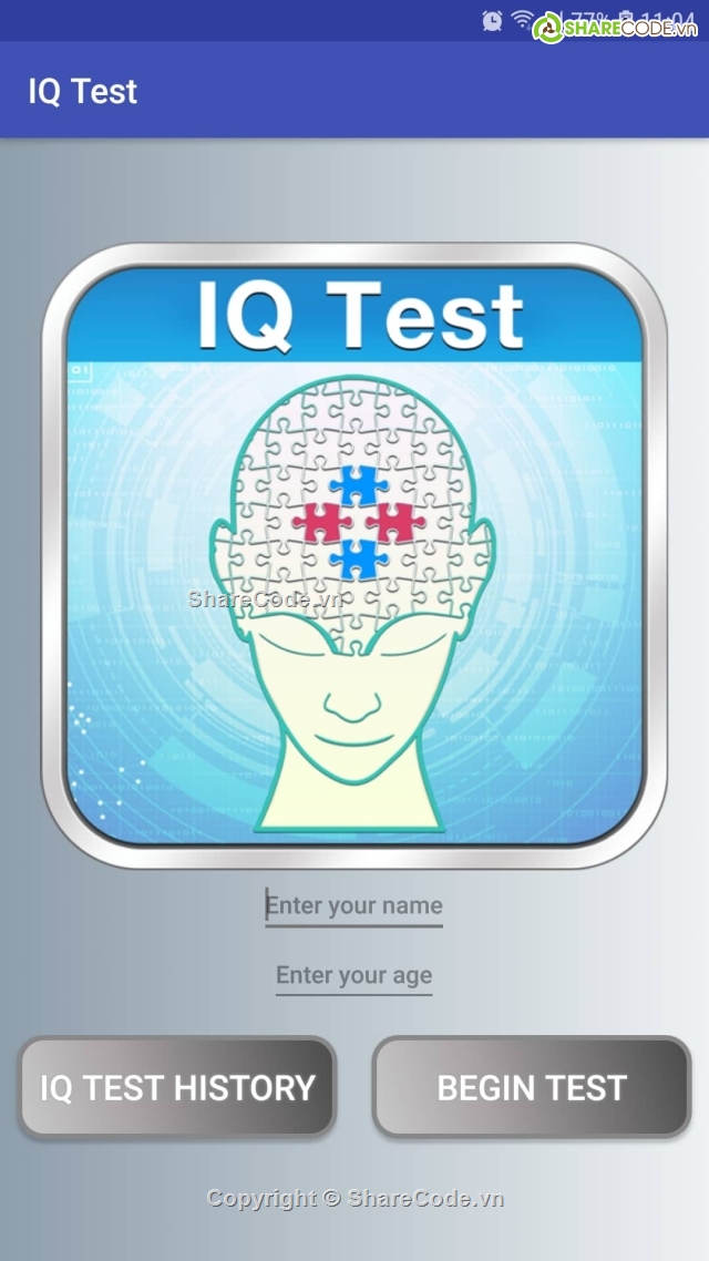 android,IQtest,code IQ,code dễ hiểu,Ứng dụng android,Ứng dụng