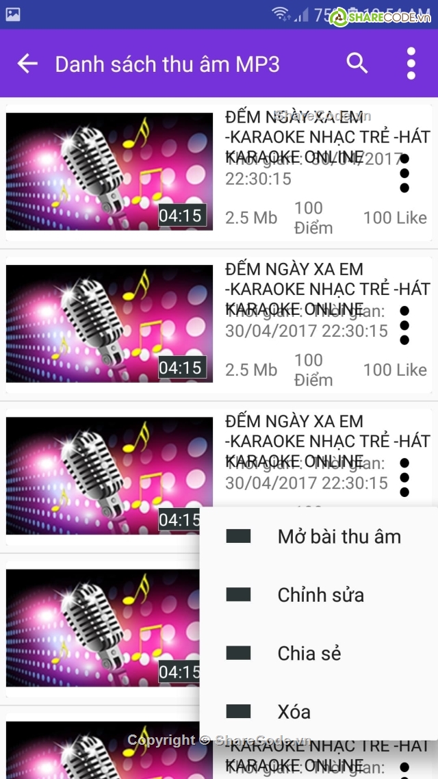 karaoke list,Code karaoke,karaoke,Ứng dụng karaoke,quản lý karaoke,Android karaoke