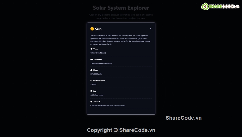 Ứng dụng,hệ mặt trời,hệ mặt trời opengl