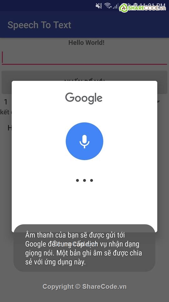 nhận dạng giọng nói,nhận diện giọng nói,Speech to Text,chuyển giọng nói thành văn bản,Android Speech To Text,Ứng dụng android