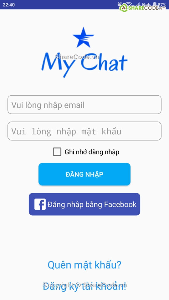 Ứng dụng,Chat,Nhắn tin,firebase,facebook