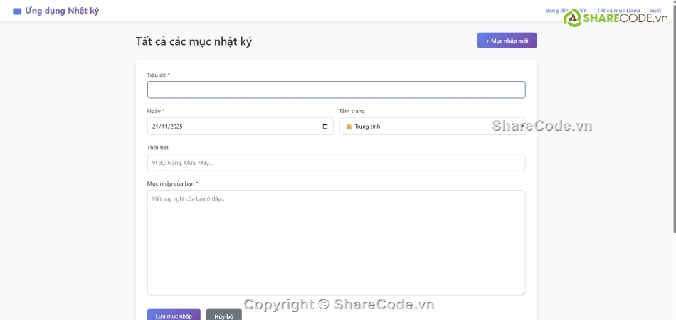 Ứng dụng,PHP và MySQL,ứng dụng nhật ký