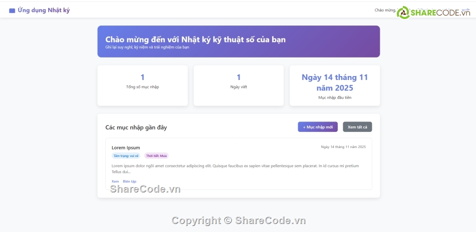 Ứng dụng,PHP và MySQL,ứng dụng nhật ký