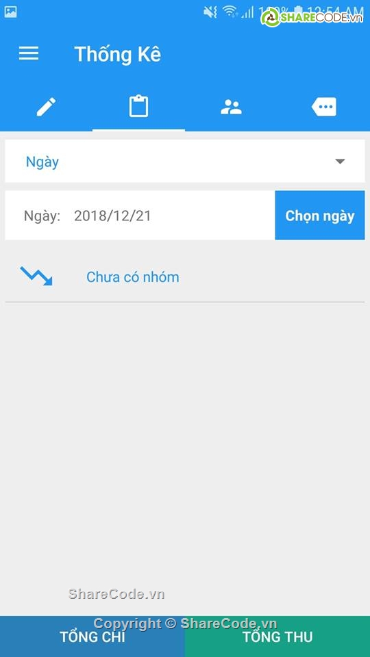 quản lý thu chi,thu chi,thu chi cá nhân,quản lý thu chi cá nhân,Ứng dụng android,giao diện