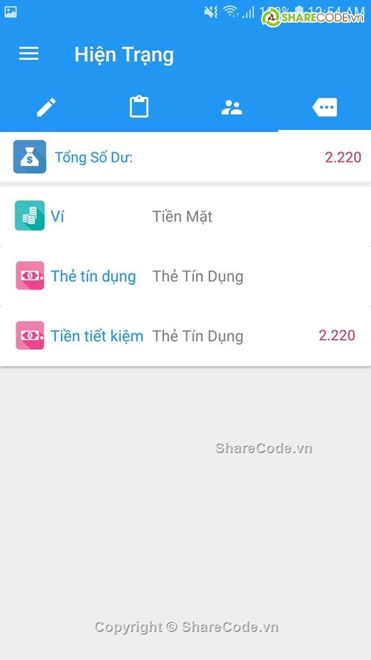 quản lý thu chi,thu chi,thu chi cá nhân,quản lý thu chi cá nhân,Ứng dụng android,giao diện