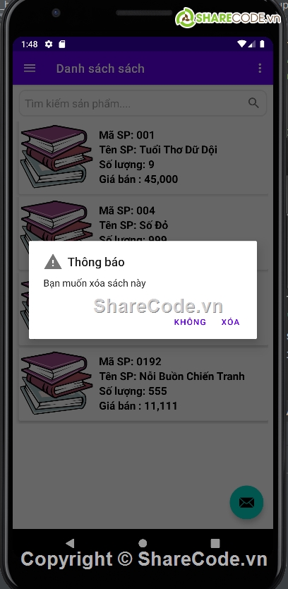 quản lý thư viện,app android quản lý thư viện,thêm xóa sửa tìm kiếm,sqlite,đồ án  quản lý sách android