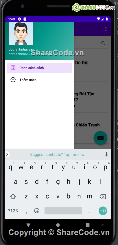 quản lý thư viện,app android quản lý thư viện,thêm xóa sửa tìm kiếm,sqlite,đồ án  quản lý sách android