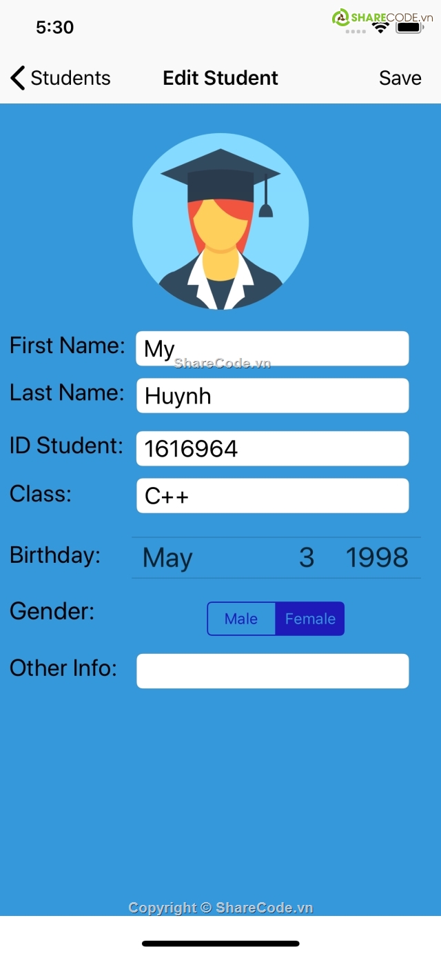 IOS,quản lý sinh viên,app quản lý sinh viên,quản lý học sinh