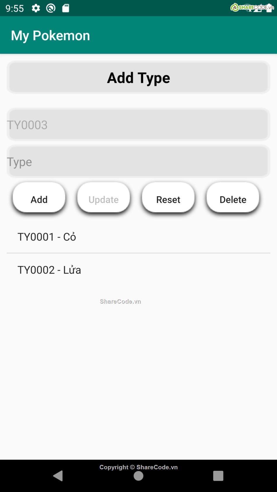 phần mền quản lý,sqlite in android,code thêm xóa sửa,quản lý sản phẩm,quản lý hàng hóa