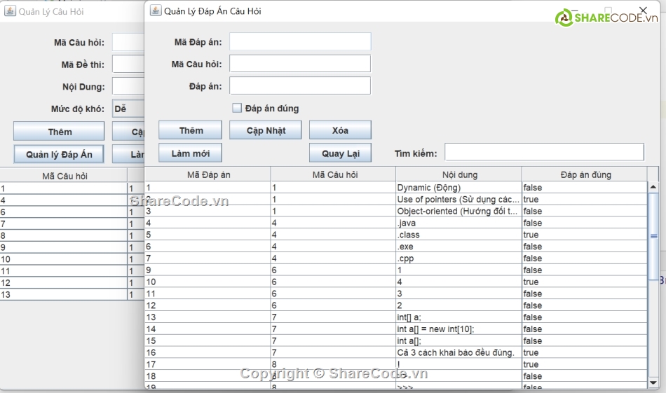 Ứng dụng,quản lý thi trắc nghiệm,quản lý thi