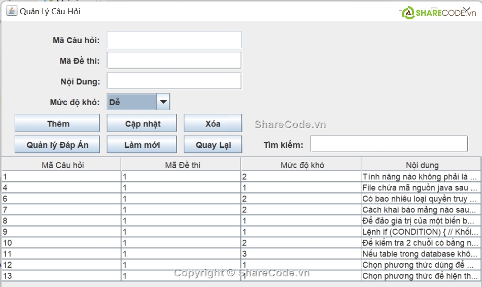 Ứng dụng,quản lý thi trắc nghiệm,quản lý thi