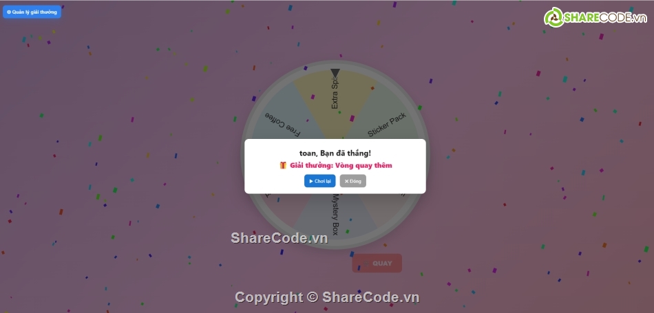 Ứng dụng,vòng quay may mắn,javascript