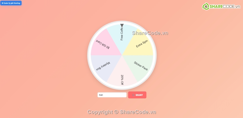 Ứng dụng,vòng quay may mắn,javascript