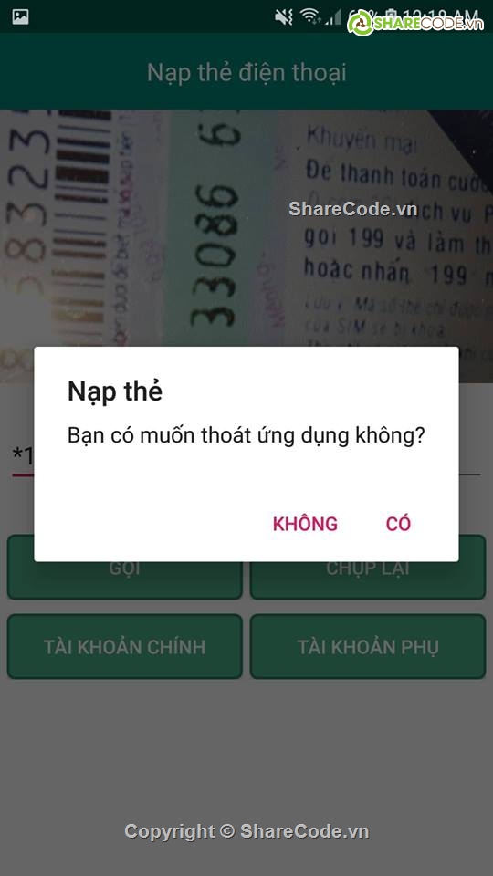 Scan card,Ứng dụng quét mã thẻ điện thoại,scan điện thoại,quét thẻ cào,ứng dụng android,Ứng dụng