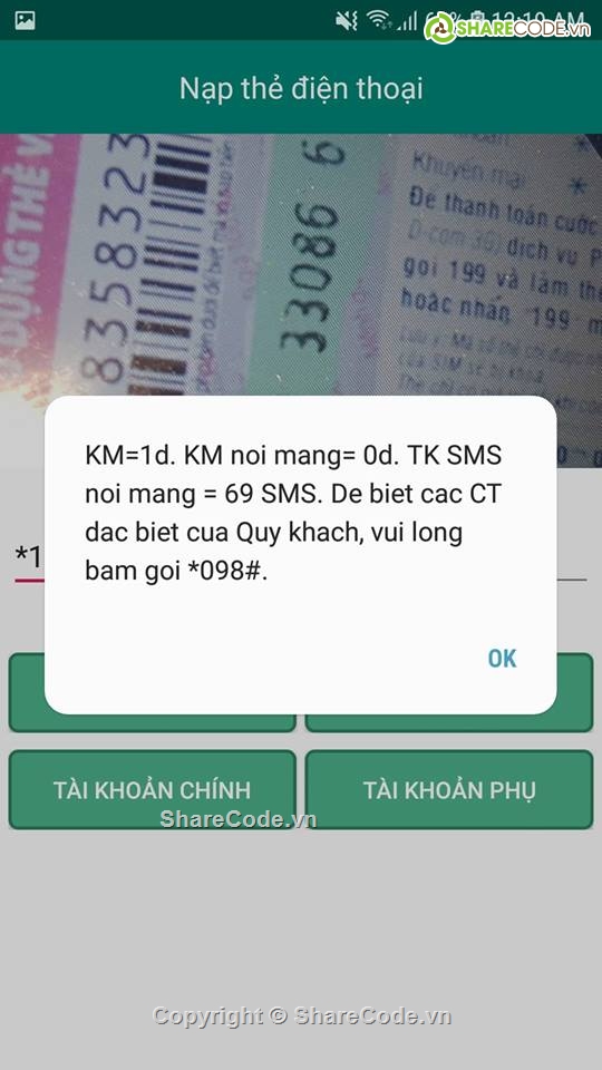 Scan card,Ứng dụng quét mã thẻ điện thoại,scan điện thoại,quét thẻ cào,ứng dụng android,Ứng dụng