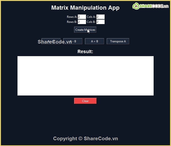 ma trận,tkinter,python