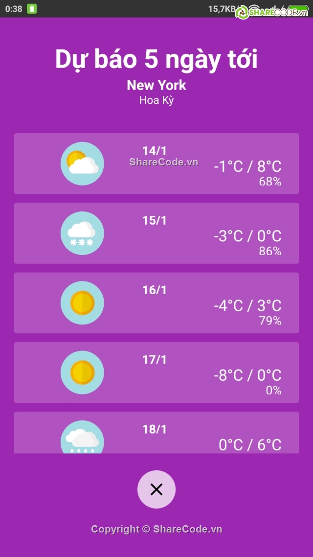 Ứng dụng android,Ứng dụng dự báo thời tiết,thời tiết,weather,material design,Weather today