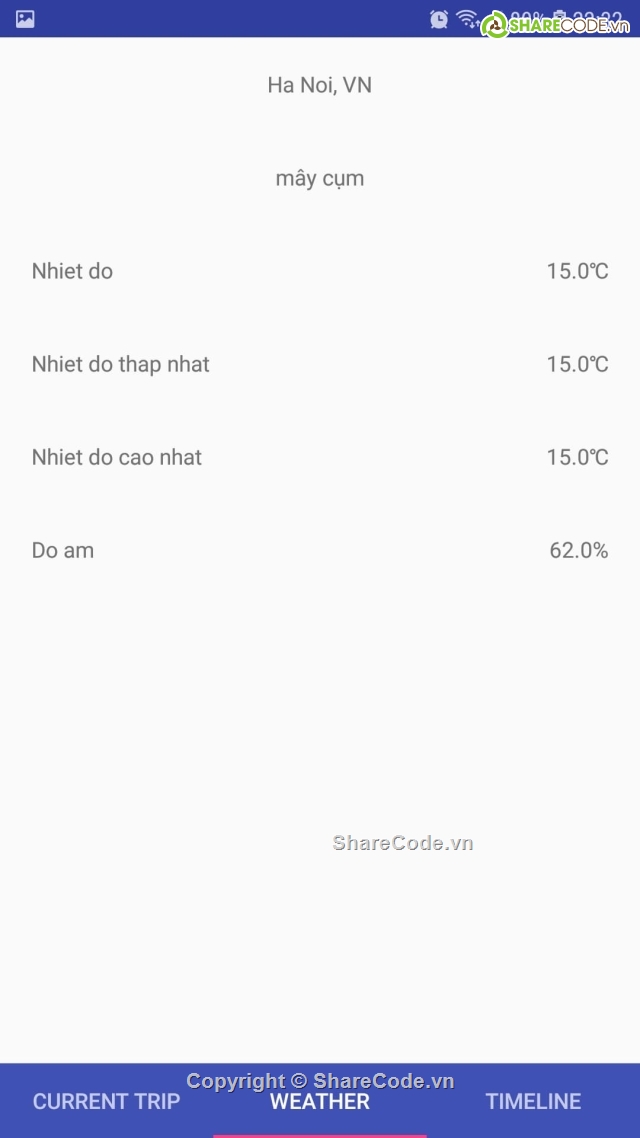 Ứng dụng Thời Tiết,trên android,giao diện đẹp,dự báo thời tiết,source thời tiết,ứng dụng dự báo thời tiết