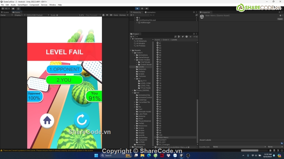 Unity Template,Game Cut it,Game,Unity,game adroid,source code game