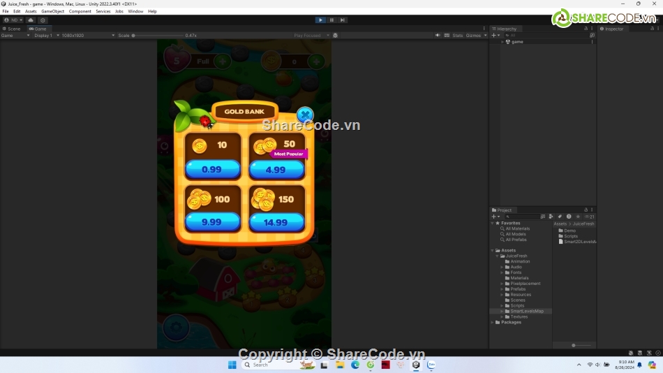 Juice Fresh,Match 3 Game Unity,Racing Game Unity,code game 15 puzzle,Hyper Casual Game Unity,match 3 source code