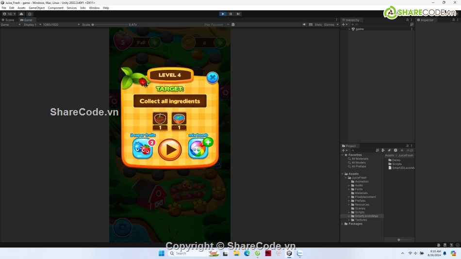 Juice Fresh,Match 3 Game Unity,Racing Game Unity,code game 15 puzzle,Hyper Casual Game Unity,match 3 source code