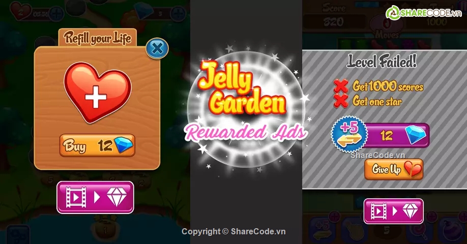 Jelly Garden Match,Match 3 Jelly Garden,Game Jelly Match 3,Source Code Game Unity,mã nguồn puzzle game,hyper casual