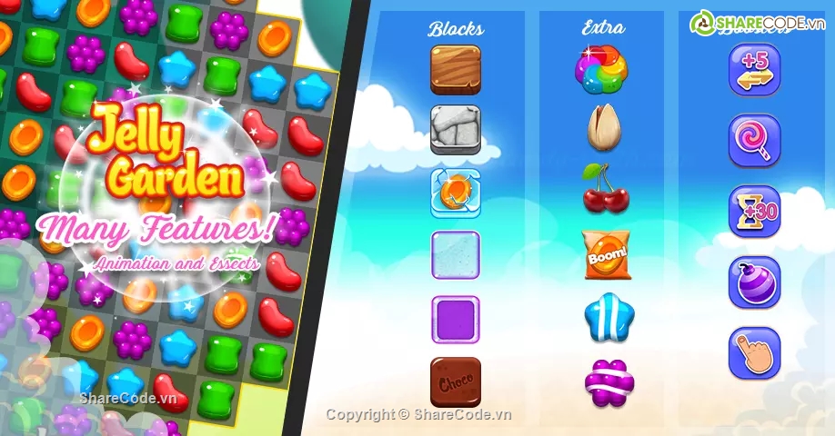 Jelly Garden Match,Match 3 Jelly Garden,Game Jelly Match 3,Source Code Game Unity,mã nguồn puzzle game,hyper casual