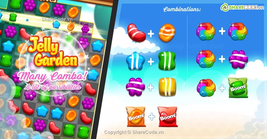 Jelly Garden Match,Match 3 Jelly Garden,Game Jelly Match 3,Source Code Game Unity,mã nguồn puzzle game,hyper casual