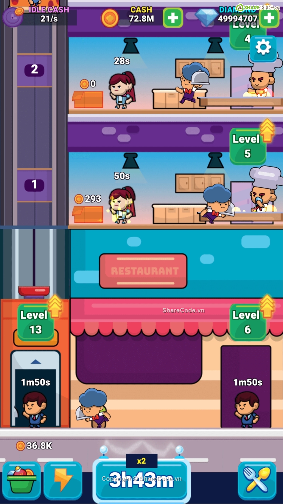 Manager Restaurant,Game Manager,Source Code Unity,Game Unity Template,Cartoon Game Unity,Idle Game Unity Template