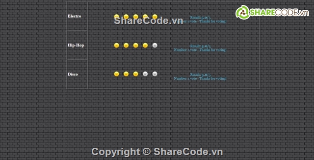 script vote,php script vote,script đánh giá chất lượng,Universal Rating PHP Scrip,tạo sự kiện bỏ phiếu