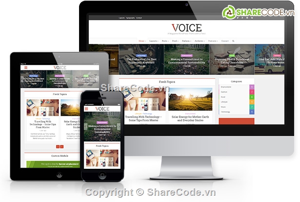 theme wordpress,web tin tức,web blog,Theme blog,theme blogger tin tức,Voice Magazine